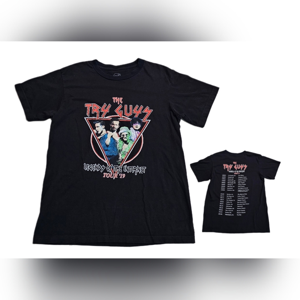 The Try Guys Legends of the Internet 2019 Comedy Tour T-Shirt Men Large Fulmer
